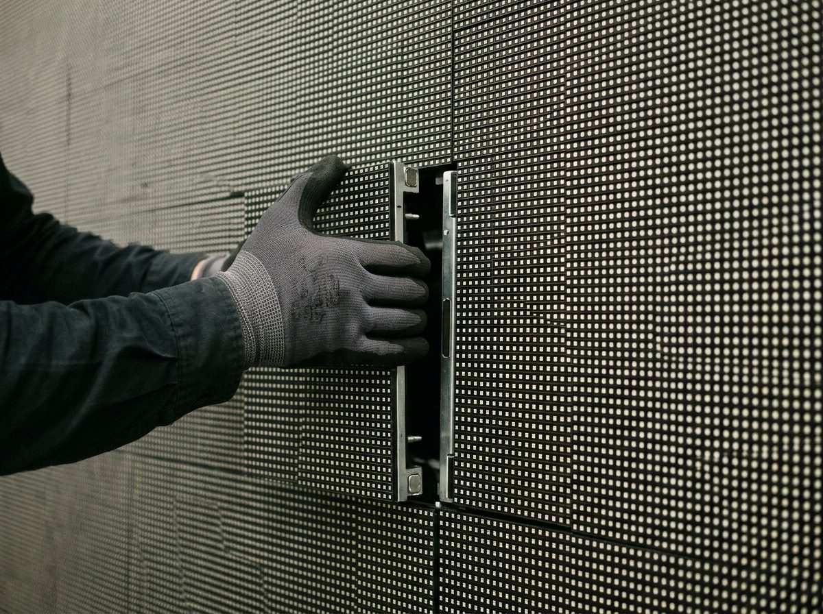 LED wall panel close-up